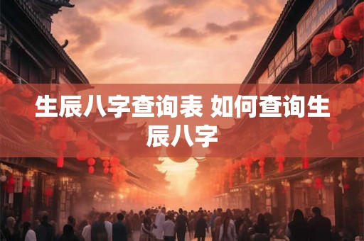 生辰八字查询表 如何查询生辰八字
