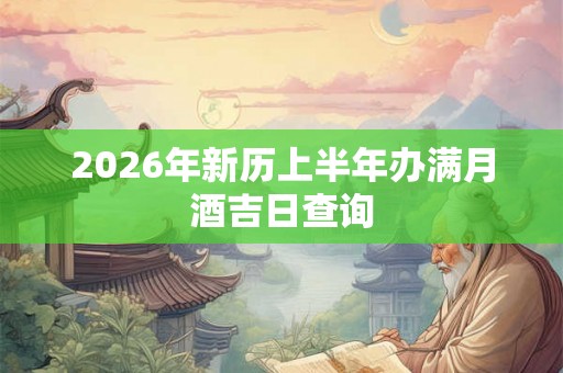 2026年新历上半年办满月酒吉日查询 2026年新历上半年办满月酒吉日查询