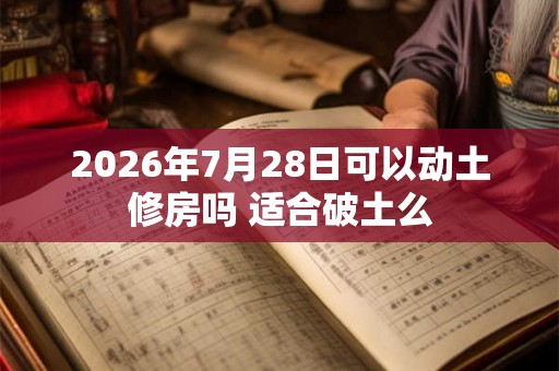2026年7月28日可以动土修房吗 适合破土么