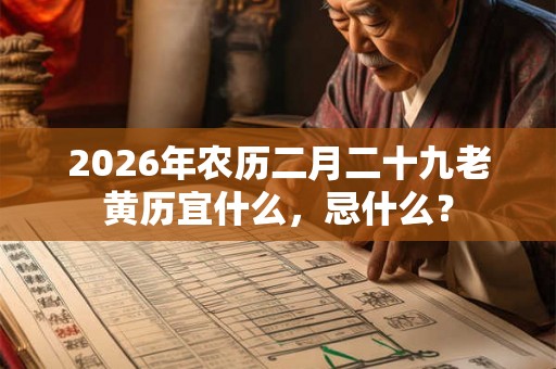 2026年农历二月二十九老黄历宜什么，忌什么？