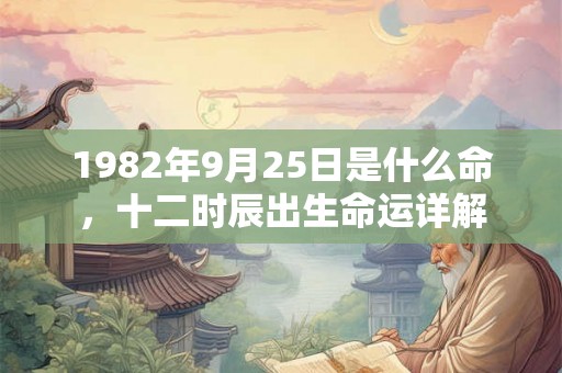 1982年9月25日是什么命，十二时辰出生命运详解