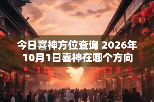 今日喜神方位查询 2026年10月1日喜神在哪个方向