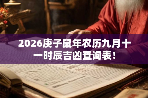 2026庚子鼠年农历九月十一时辰吉凶查询表！