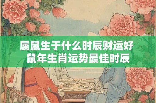 属鼠生于什么时辰财运好 鼠年生肖运势最佳时辰