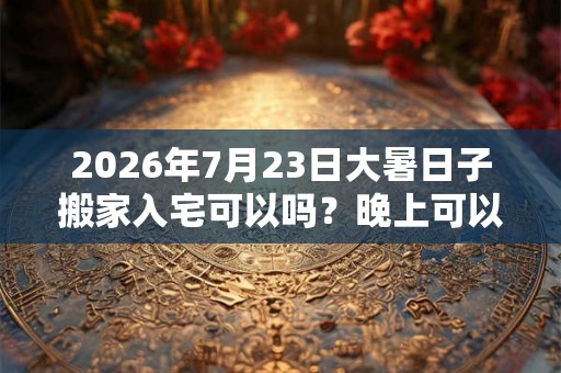 2026年7月23日大暑日子搬家入宅可以吗？晚上可以搬家吗？