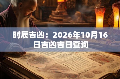 时辰吉凶：2026年10月16日吉凶吉日查询