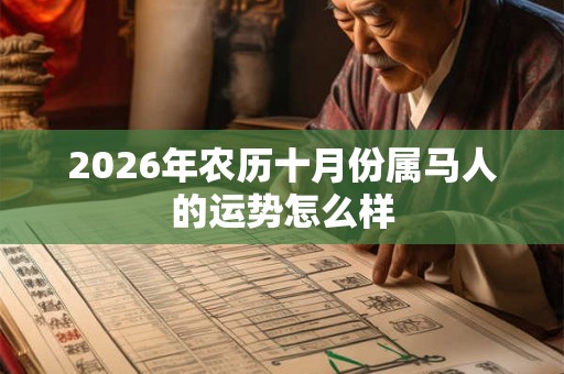 2026年农历十月份属马人的运势怎么样