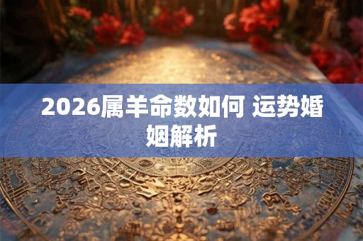 2026属羊命数如何 运势婚姻解析