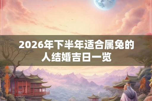 2026年下半年适合属兔的人结婚吉日一览 2026年下半年适合属兔的人结婚吉日一览
