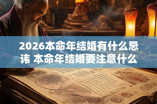 2026本命年结婚有什么忌讳 本命年结婚要注意什么