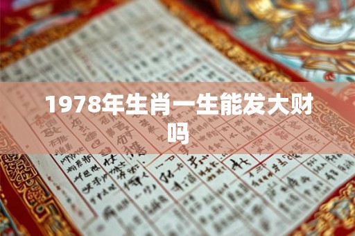 1978年生肖一生能发大财吗