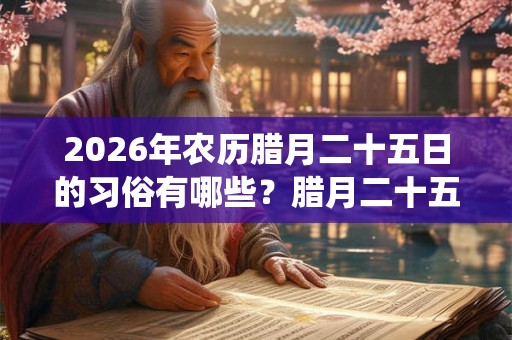 2026年农历腊月二十五日的习俗有哪些？腊月二十五日传统活动