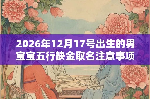 2026年12月17号出生的男宝宝五行缺金取名注意事项