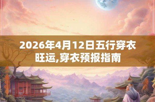 2026年4月12日五行穿衣旺运,穿衣预报指南