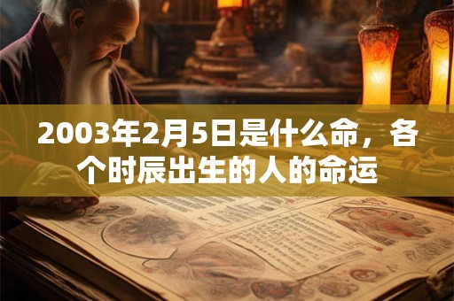2003年2月5日是什么命,各个时辰出生的人的命运 2003年2月5日是什么命,各个时辰出生的人的命运