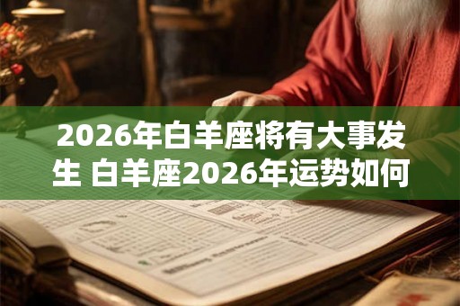 2026年白羊座将有大事发生 白羊座2026年运势如何