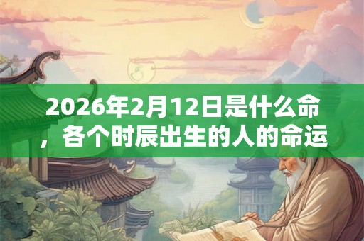 2026年2月12日是什么命，各个时辰出生的人的命运