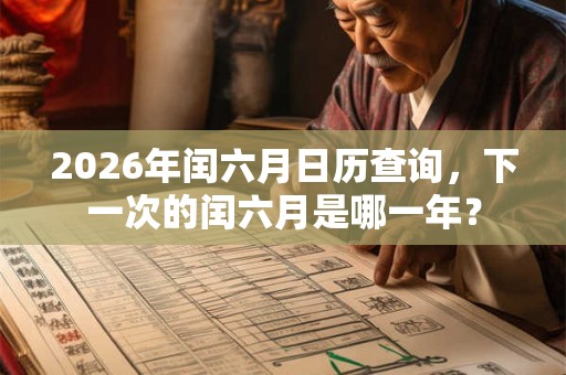 2026年闰六月日历查询，下一次的闰六月是哪一年？