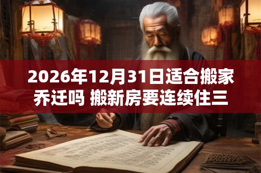 2026年12月31日适合搬家乔迁吗 搬新房要连续住三晚