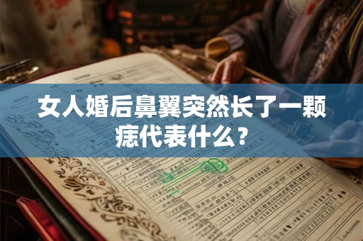 女人婚后鼻翼突然长了一颗痣代表什么？