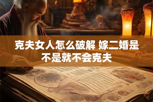 克夫女人怎么破解 嫁二婚是不是就不会克夫