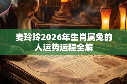 麦玲玲2026年生肖属兔的人运势运程全解