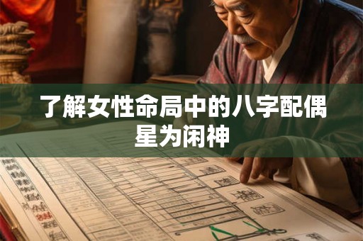 了解女性命局中的八字配偶星为闲神