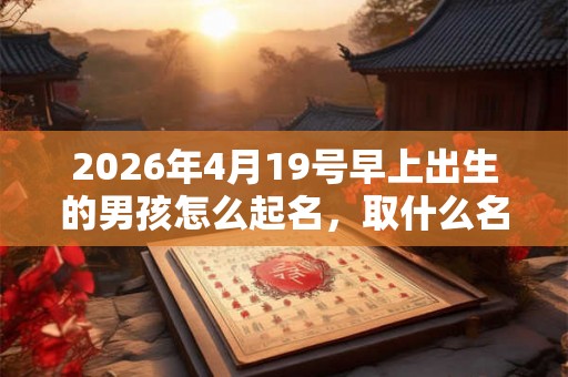 2026年4月19号早上出生的男孩怎么起名，取什么名字吉祥？