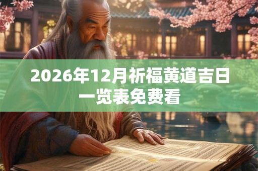 2026年12月祈福黄道吉日一览表免费看 2026年12月祈福黄道吉日一览表免费看