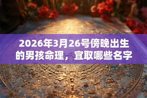 2026年3月26号傍晚出生的男孩命理,宜取哪些名字? 2026年3月26号傍晚出生的男孩命理,宜取哪些名字?