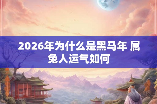 2026年为什么是黑马年 属兔人运气如何 2026年为什么是黑马年 属兔人运气如何