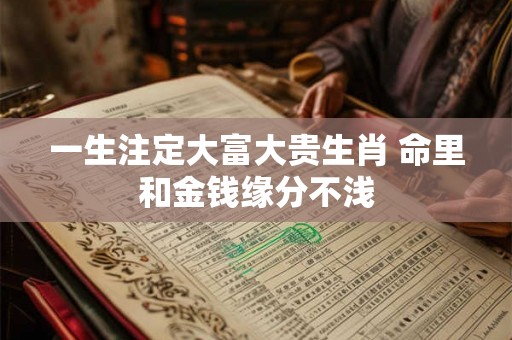 一生注定大富大贵生肖 命里和金钱缘分不浅 一生注定大富大贵生肖 命里和金钱缘分不浅