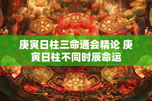 庚寅日柱三命通会精论 庚寅日柱不同时辰命运