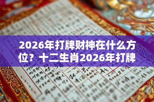 2026年打牌财神在什么方位？十二生肖2026年打牌赢钱方位