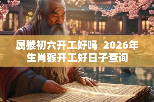 属猴初六开工好吗  2026年生肖猴开工好日子查询