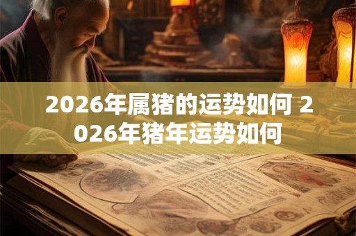 2026年属猪的运势如何 2026年猪年运势如何