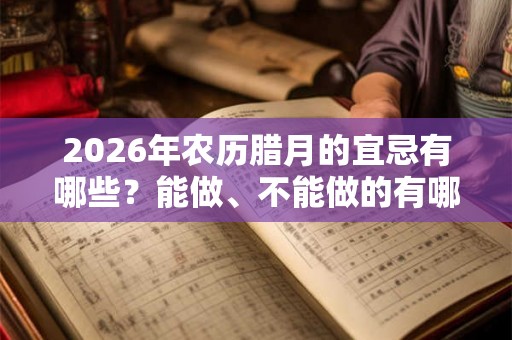 2026年农历腊月的宜忌有哪些？能做、不能做的有哪些？