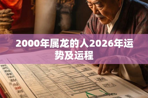 2000年属龙的人2026年运势及运程