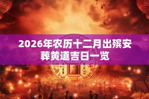 2026年农历十二月出殡安葬黄道吉日一览