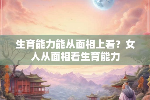 生育能力能从面相上看？女人从面相看生育能力