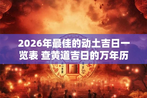 2026年最佳的动土吉日一览表 查黄道吉日的万年历免费 2026年最佳的动土吉日一览表 查黄道吉日的万年历免费