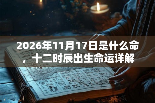 2026年11月17日是什么命，十二时辰出生命运详解