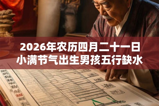 2026年农历四月二十一日小满节气出生男孩五行缺水起名