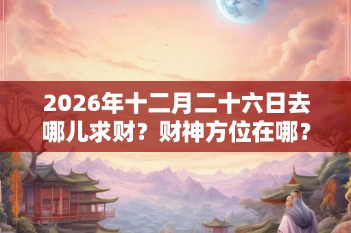 2026年十二月二十六日去哪儿求财?财神方位在哪? 2026年十二月二十六日去哪儿求财?财神方位在哪?