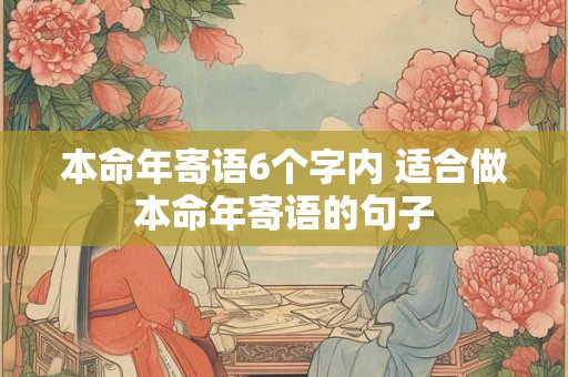 本命年寄语6个字内 适合做本命年寄语的句子 本命年寄语6个字内 适合做本命年寄语的句子