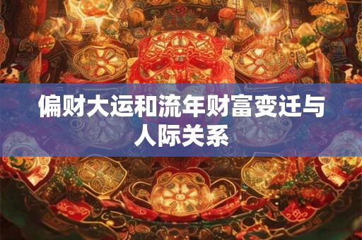 偏财大运和流年财富变迁与人际关系