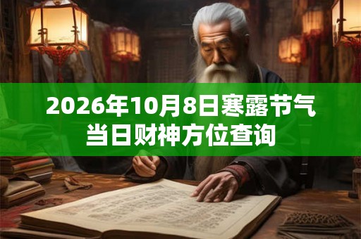 2026年10月8日寒露节气当日财神方位查询