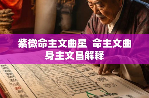 紫微命主文曲星  命主文曲身主文昌解释