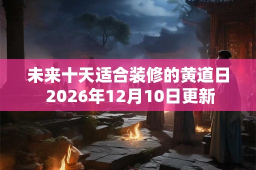 未来十天适合装修的黄道日 2026年12月10日更新