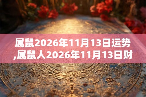 属鼠2026年11月13日运势,属鼠人2026年11月13日财运,生肖鼠2026年11月13日运势